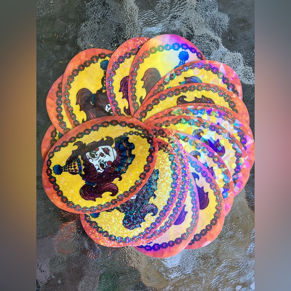 Handmade holographic stickers. 10 pack assorted.